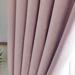 Luxury Living Chenille Blackout Eyelet Curtains Thermal Triple Weave Pair in Pink - Size: 168 cm width x 229 cm drop - thumbnail 4