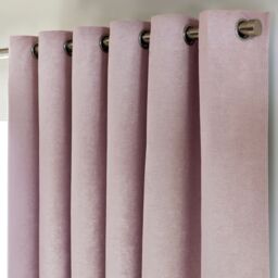 Luxury Living Chenille Blackout Eyelet Curtains Thermal Triple Weave Pair in Pink - Size: 168 cm width x 229 cm drop - thumbnail 2