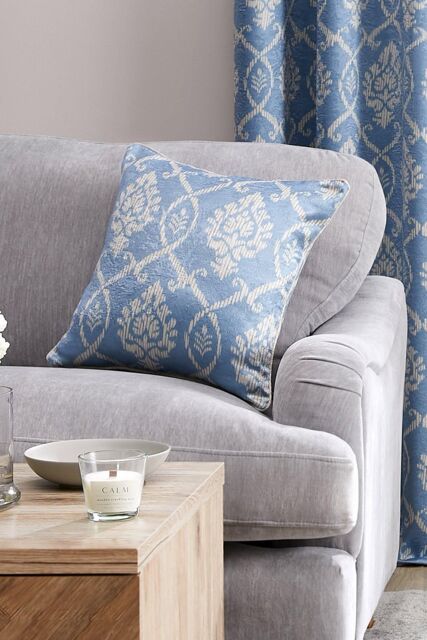 Dreams & Drapes 'Vivianna' Woven Filled Cushion in Blue - Size: 43 cm x 43 cm - image 1