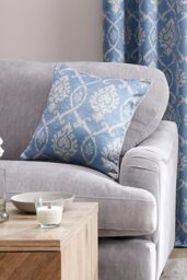 Dreams & Drapes 'Vivianna' Woven Filled Cushion in Blue - Size: 43 cm x 43 cm - thumbnail 1