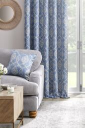 Dreams & Drapes 'Vivianna' Woven Filled Cushion in Blue - Size: 43 cm x 43 cm - thumbnail 2