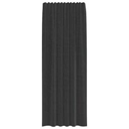 Berkfield Home Voile Curtains with Rod Pockets 2 pcs Black - thumbnail 4