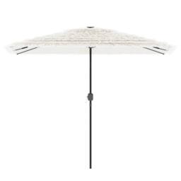 Berkfield Home Garden Parasol with Steel Pole White 300x200x250 cm - Size: 300 x 200 x 250 cm - thumbnail 3