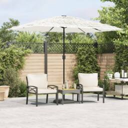 Berkfield Home Garden Parasol with Steel Pole White 300x200x250 cm - Size: 300 x 200 x 250 cm - thumbnail 2