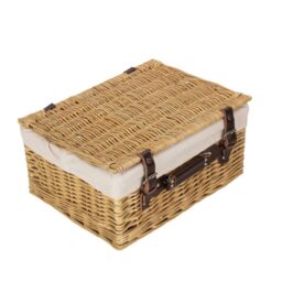 Red Hamper Wicker 40 cm Buff Empty Hamper with Cotton Lining in Natural - thumbnail 2