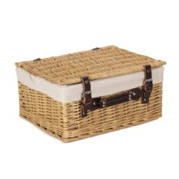 Red Hamper Wicker 40 cm Buff Empty Hamper with Cotton Lining in Natural - thumbnail 4