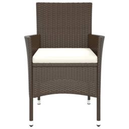 Berkfield Home Garden Chairs with Cushions 4 pcs Brown Poly Rattan - thumbnail 4