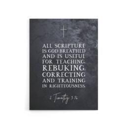 "Artery8 Timothy 3 16 All Scripture Is God Bible Quote Canvas Wall Art Print in Grey - Size: W18"" x H24""" - thumbnail 1
