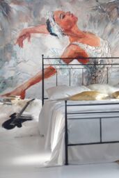 Origin Murals Ballerina Wall Mural in Grey - Size: W350 cm x H280 cm - thumbnail 1