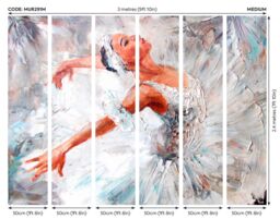 Origin Murals Ballerina Wall Mural in Grey - Size: W350 cm x H280 cm - thumbnail 3