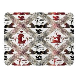 Benjamin Tate Design Egyptian Hieroglyphs In Red & Black Blanket in Natural - Size: 120 cm x 150 cm - thumbnail 1