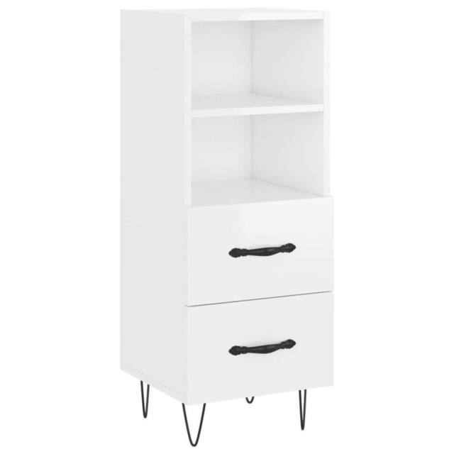 Berkfield Home Sideboard High Gloss White 34.5x34x90 cm Engineered Wood - image 1