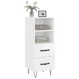Berkfield Home Sideboard High Gloss White 34.5x34x90 cm Engineered Wood - thumbnail 3
