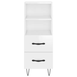 Berkfield Home Sideboard High Gloss White 34.5x34x90 cm Engineered Wood - thumbnail 6