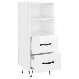Berkfield Home Sideboard High Gloss White 34.5x34x90 cm Engineered Wood - thumbnail 5
