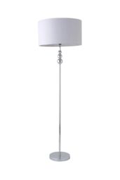 ValueLights Marissa Fabric Drum Shade with Chrome Stacked Ball Floor Lamp in Grey - thumbnail 6
