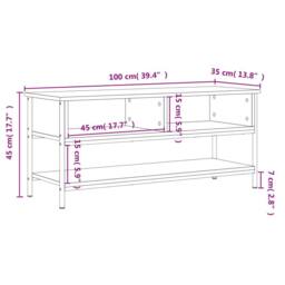 Berkfield Home TV Cabinet Sonoma Oak 100x35x45 cm Engineered Wood in Light Tan - Size: 100 x 35 x 45 cm - thumbnail 9