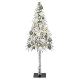 Berkfield Home Christmas Tree with 150 LEDs White 120 cm PE & Steel - thumbnail 3