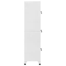 Berkfield Home Locker Cabinet with 3 Compartments 38x45x180 cm in White - Size: 38 x 45 x 180 cm - thumbnail 4