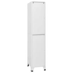 Berkfield Home Locker Cabinet with 3 Compartments 38x45x180 cm in White - Size: 38 x 45 x 180 cm - thumbnail 5