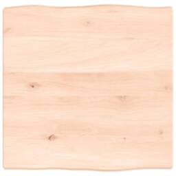 Berkfield Home Table Top 40x40x2 cm Untreated Solid Wood Oak Live Edge in Light Tan - Size: 40 x 40 x 2 cm - thumbnail 3