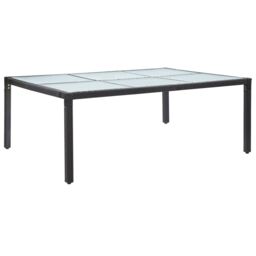 Berkfield Home Outdoor Dining Table Black 200x150x74 cm Poly Rattan - Size: 200 x 150 x 74 cm - thumbnail 1