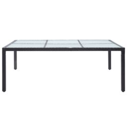 Berkfield Home Outdoor Dining Table Black 200x150x74 cm Poly Rattan - Size: 200 x 150 x 74 cm - thumbnail 2