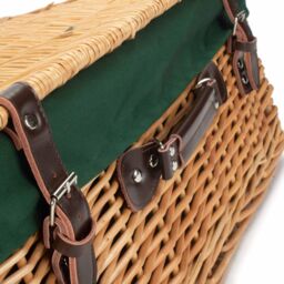 Red Hamper Wicker 55cm Buff Picnic Basket with Cotton Lining in Green - thumbnail 4