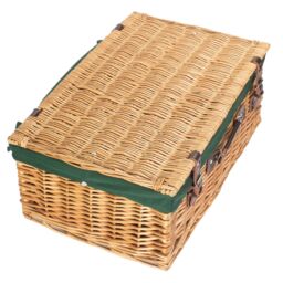 Red Hamper Wicker 55cm Buff Picnic Basket with Cotton Lining in Green - thumbnail 2