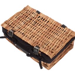Red Hamper Wicker Small Packaging Cotton Lined Basket in Black - thumbnail 3