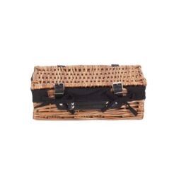 Red Hamper Wicker Small Packaging Cotton Lined Basket in Black - thumbnail 2