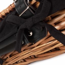 Red Hamper Wicker Small Packaging Cotton Lined Basket in Black - thumbnail 4