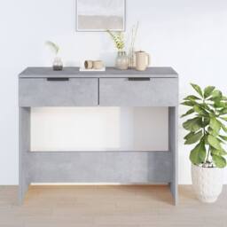 Berkfield Home Decorative Console Table Concrete Grey 90x36x75 cm Engineered Wood - Size: 90 x 36 x 75 cm