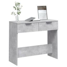 Berkfield Home Decorative Console Table Concrete Grey 90x36x75 cm Engineered Wood - Size: 90 x 36 x 75 cm - thumbnail 4
