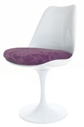 Fusion Living White Tulip Dining Chair with Luxurious Cushion in Purple - thumbnail 2