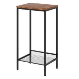 Levede Industrial Side Table Wood 2-Tier Storage Shelf End Table Living Room in Brown - thumbnail 1