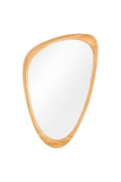 Living and Home 49x77cm Asymmetrical Pine Wood Wall Mirror Scandi Decorative Mirror in Natural - Size: 49x77 cm
