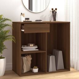 Berkfield Home Elegant Cosmetic Cabinet Brown Oak 80x40x75 cm Engineered Wood - Size: 80 x 40 x 75 cm - thumbnail 2