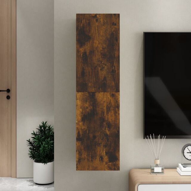 Berkfield Home Wall-mounted TV Cabinet Smoked Oak 30.5x30x110 cm in Brown - image 1
