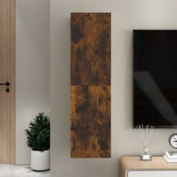 Berkfield Home Wall-mounted TV Cabinet Smoked Oak 30.5x30x110 cm in Brown - thumbnail 1