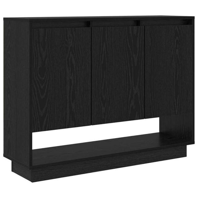 Berkfield Home Sideboard with Shelf with Door Black oak 97 x 29 x 75 cm Engineer - image 1