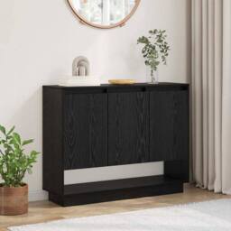 Berkfield Home Sideboard with Shelf with Door Black oak 97 x 29 x 75 cm Engineer - thumbnail 2