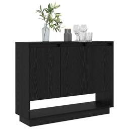 Berkfield Home Sideboard with Shelf with Door Black oak 97 x 29 x 75 cm Engineer - thumbnail 3