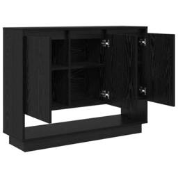 Berkfield Home Sideboard with Shelf with Door Black oak 97 x 29 x 75 cm Engineer - thumbnail 5