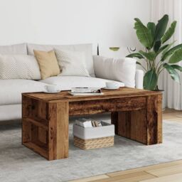 Berkfield Home Coffee Table Old Wood 102x55x42 cm Engineered Wood in Brown - Size: 102 x 55 x 42 cm - thumbnail 3