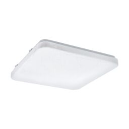 Loops Wall Flush Ceiling Light White Shade White Plastic Crystal Effect Bulb LED 11.5W