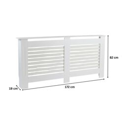 Home Source Extra Large Radiator Cover Wooden MDF Wall Cabinet Shelf Slatted Grill in White - thumbnail 7
