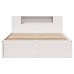 Berkfield Home Beautiful Bed Frame without Mattress White 135x190 cm Double Soli - thumbnail 4