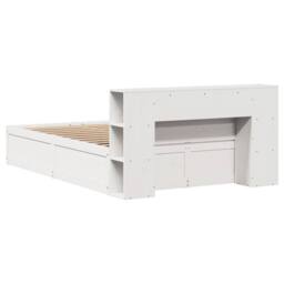 Berkfield Home Beautiful Bed Frame without Mattress White 135x190 cm Double Soli - thumbnail 7