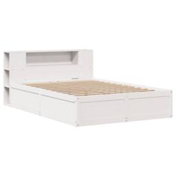 Berkfield Home Beautiful Bed Frame without Mattress White 135x190 cm Double Soli - thumbnail 1